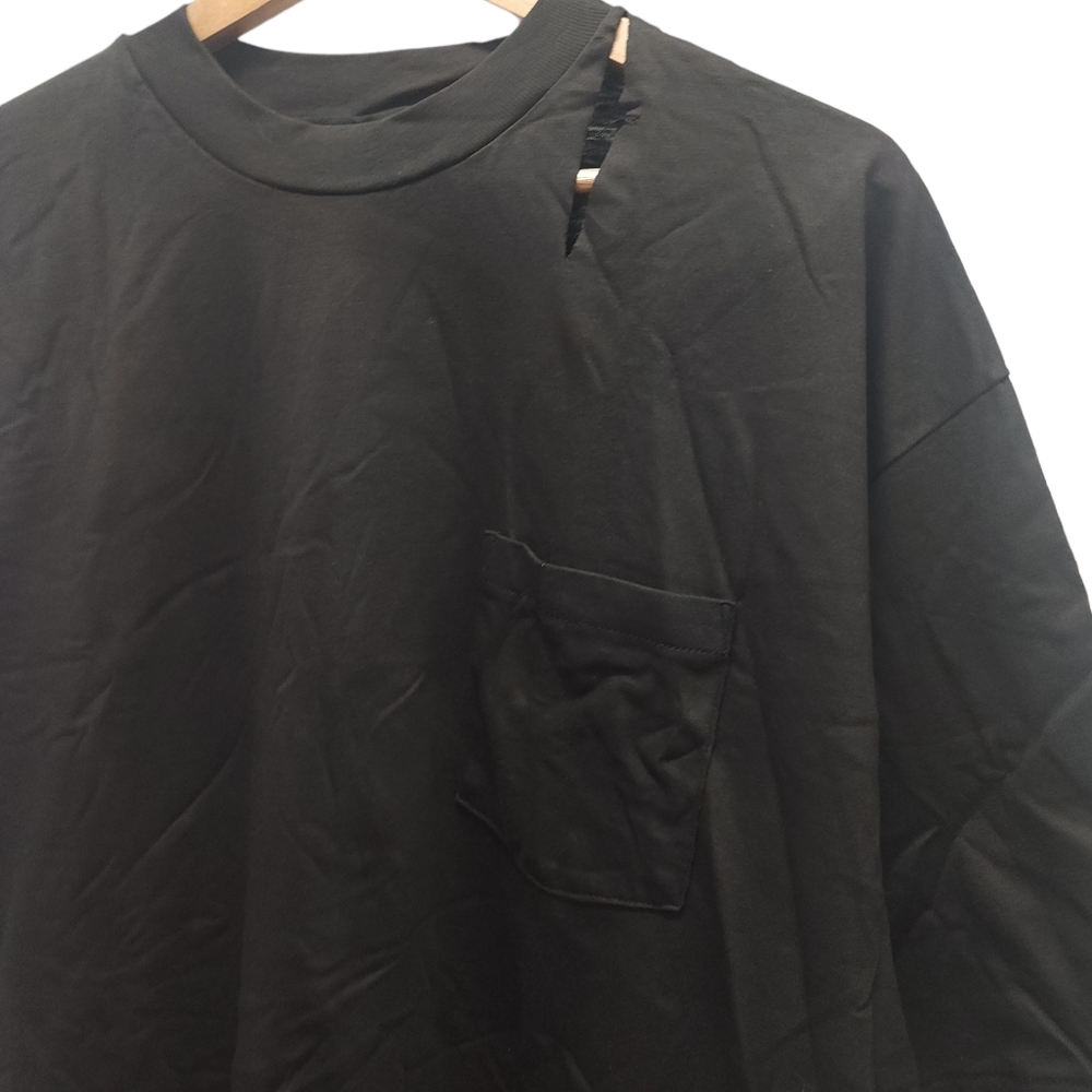 90's / Hanes Beefy-T , Black Pocket Faded Made in USA XL Shirt